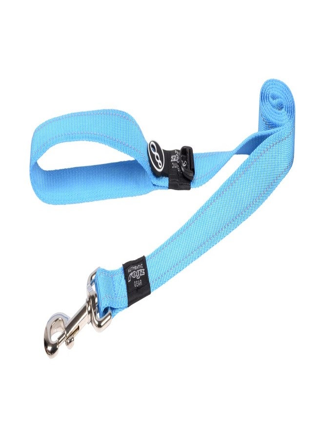 Rogz Reflective Dog Leash for Extra Large Dogs, 1" wide, 6' long, Turquoise - Image 1
