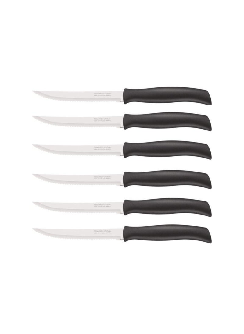 TRAMONTINA - 6 Pieces Set  Tramontina Athus Steak Knife 5 inch   Black Made in Brazil - Image 1