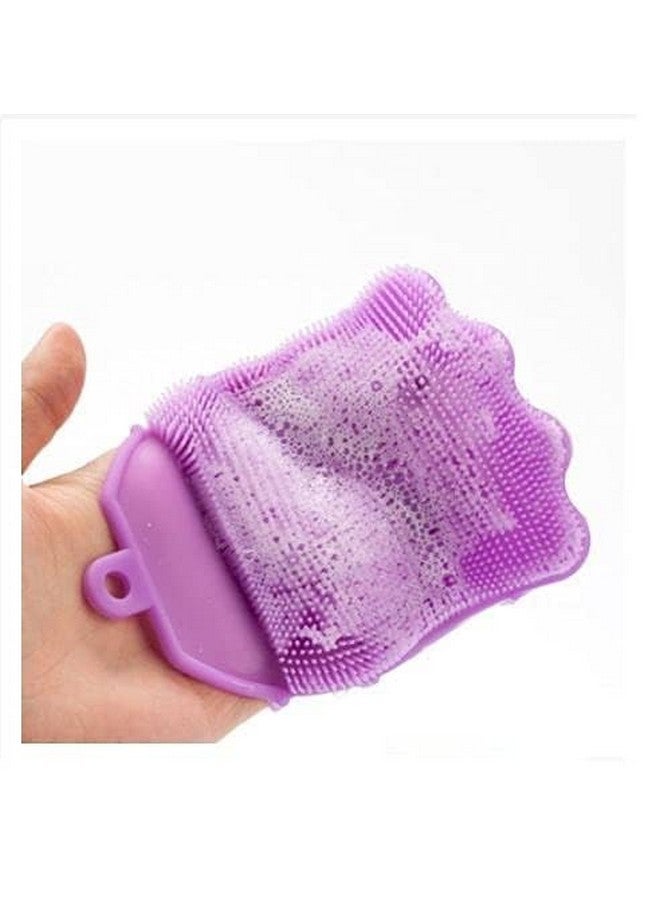 MEECOSTE Silicone Bath Brush Body Scrubber Bath Glove Anti Cellulite Shower Brush Scrub for baby | Silicone Body Scrubber (small/multi colour) - Image 3
