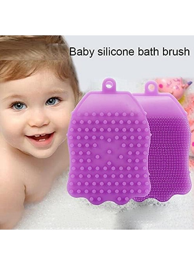 MEECOSTE Silicone Bath Brush Body Scrubber Bath Glove Anti Cellulite Shower Brush Scrub for baby | Silicone Body Scrubber (small/multi colour) - Image 5