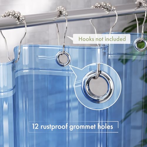 AmazerBath Extra Long Shower Curtain Liner, Clear Blue Shower Liner 84 Inches Long, 72x84 Plastic Shower Curtain Liners, Cute Tall Shower Liner, PEVA Bathroom Shower Curtain Liners & 3 Magnets - Image 3