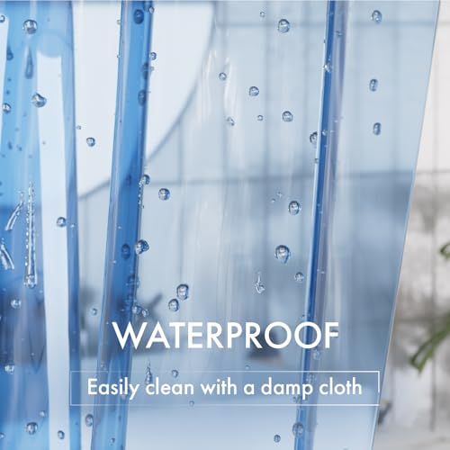 AmazerBath Extra Long Shower Curtain Liner, Clear Blue Shower Liner 84 Inches Long, 72x84 Plastic Shower Curtain Liners, Cute Tall Shower Liner, PEVA Bathroom Shower Curtain Liners & 3 Magnets - Image 5