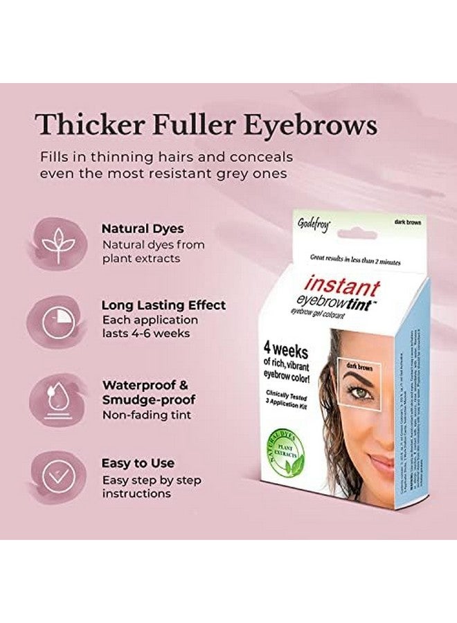 Godefroy Instant Eyebrow Color, Dark Brown, .18 ounces, 12-weeks of long lasting brow color, 3-applications per kit - Image 1