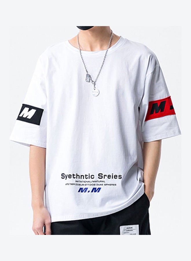 NIBEMINENT Short Sleeve Loose T Shirt White  - Image 1