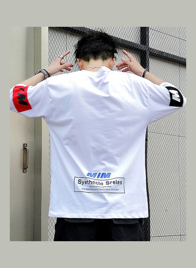 NIBEMINENT Short Sleeve Loose T Shirt White  - Image 5