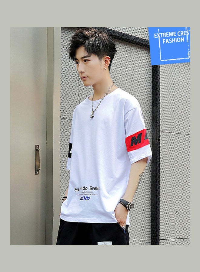 NIBEMINENT Short Sleeve Loose T Shirt White  - Image 4