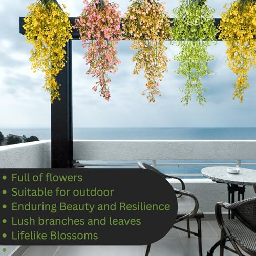 Tdas Plastic Artificial Hanging Plants Leaves Ivy Garlands Plant Greenery Vine Creeper Home Decor Door Wall Balcony Decoration Party Festival Craft (Design1-1 Pcs) - Image 4