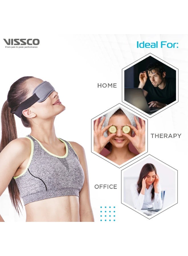 VISSCO Eye Mask (Cool Gel) | Soothing Cold Compress for Puffy Eyes, Dark Circles, & Sinus Relief | Adjustable & Reusable Cooling Gel Bead Eye Mask - Image 4