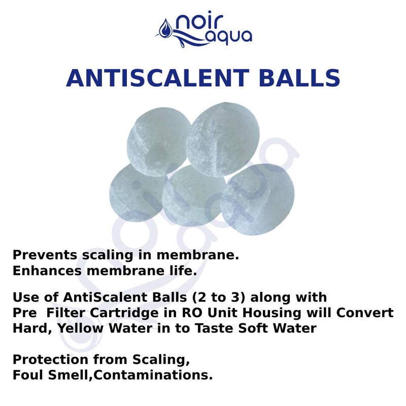 Noir Aqua 5pcs PP Spun Filter 25pcs Antiscalant Balls for All Types of RO Water purifiers 5 Piece 10 Inch 5 Micron RO Spun Filter Cartridge Sponge Replacement Water Filter Candle - Image 4