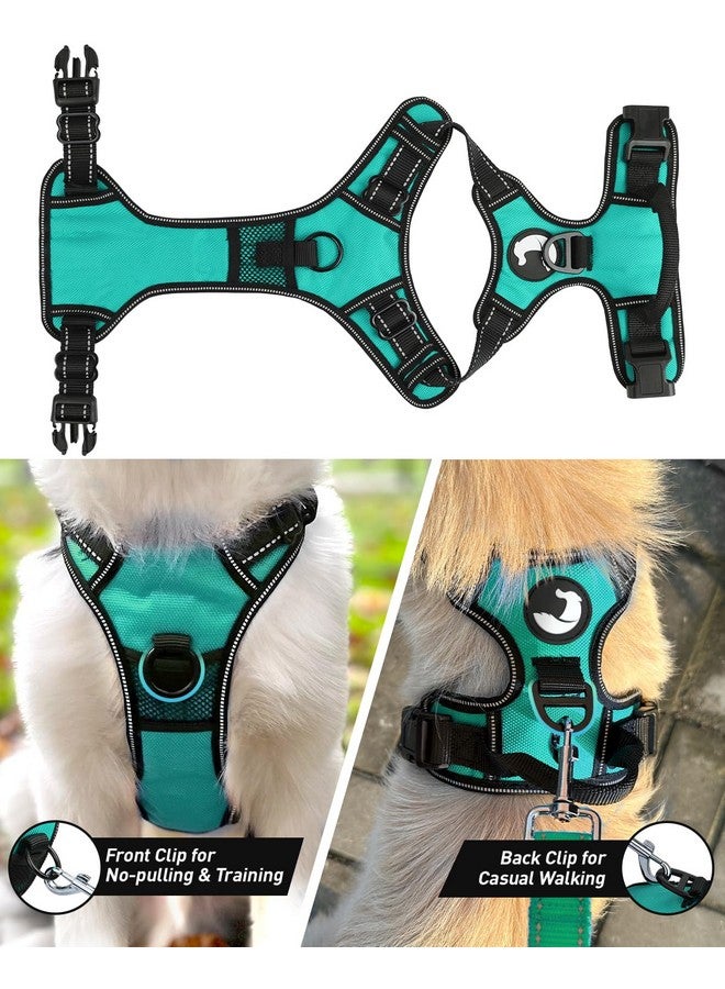 Joytale No Pull Dog Harness Medium Sized Dog, Reflective Pet Vest with Front Clip, Adjustable Soft Padded Harnesses with Easy Control Handle for Training and Walking, Teal, M - Image 2