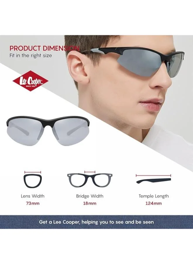 Lee Cooper Polarized Sunglasses M.BLACK Frame Mirror REVO Mirror Lens 73mm  - LC1009C01
