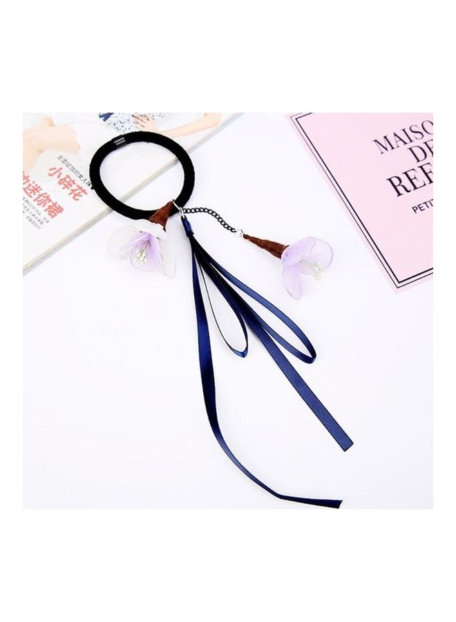 NIBEMINENT 3-Piece Elastic Hair Flower Bands Purple / Navy Belt - Image 2