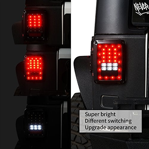 Hooke Road Wrangler JK Tail Light Assembly w/Brake Light & Turn Signal Compatible with Jeep JK Wrangler 2007-2018 - Image 2