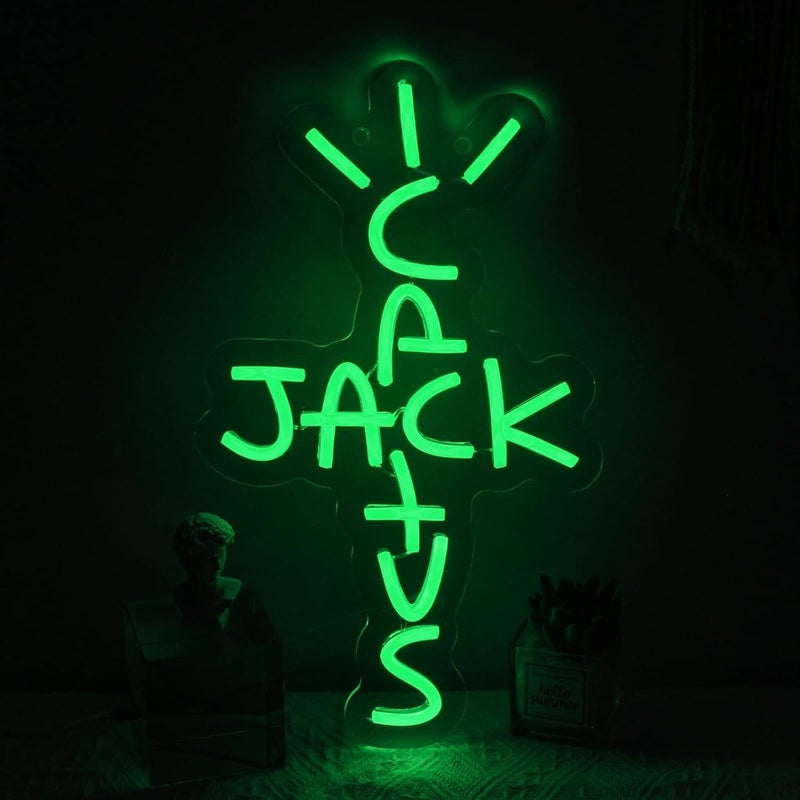 Cactus shape dimmable USB power supply neon wall decoration light letter luminous light plate Green - Image 2