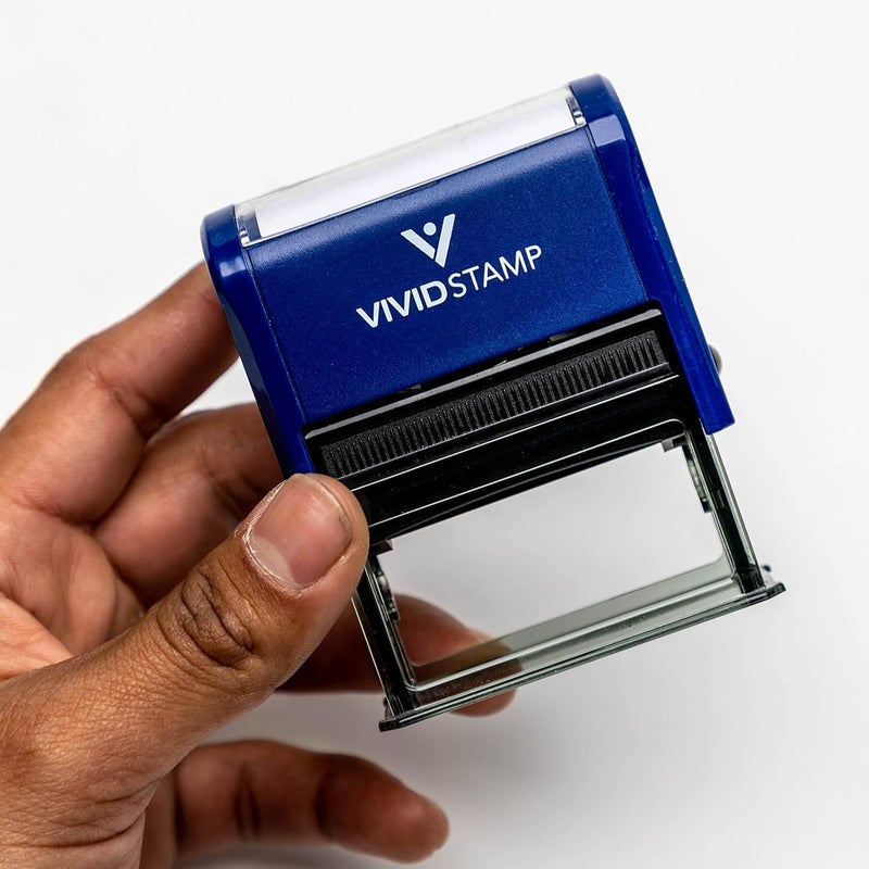 VIVID STAMP  Approved/Denied by Date Self Inking Rubber Stamp - 2 Pack (Blue Ink/Red Ink) Large - Image 3