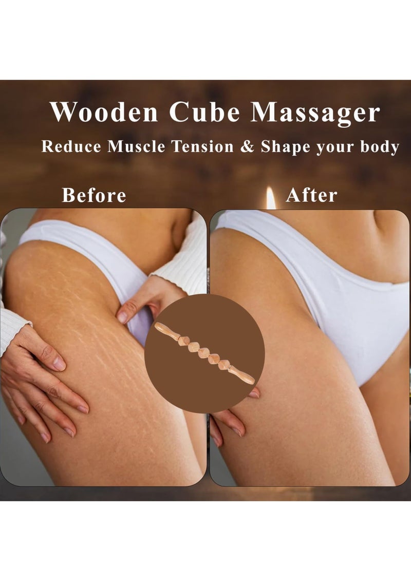 KHAJUL 5-Piece Wood Therapy Massage Tools for Body Shaping, Professional Lymphatic Drainage Massager, Anti Cellulite Massage Roller Body Sculpting Tools Set (Wooden)  - Image 4