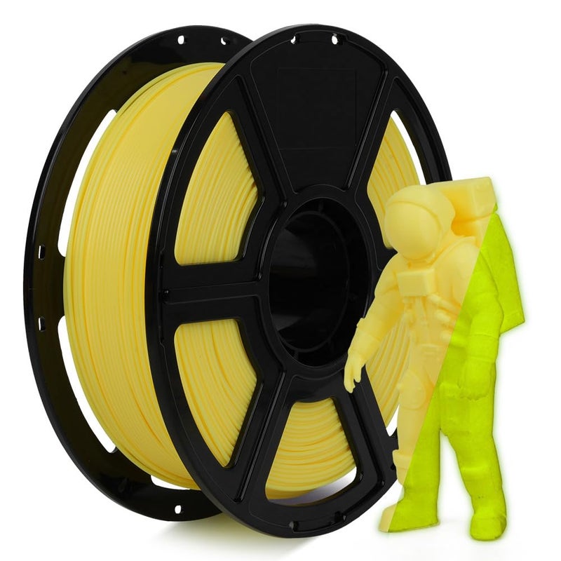 FLASHFORGE Glow in The Dark Rapid PLA Filament 175mm High Flow Speedy 3D Printer Filament Luminous Yellow Max 500mms HighSpeed Printing High Brightness and LongLasting Glowing Effect