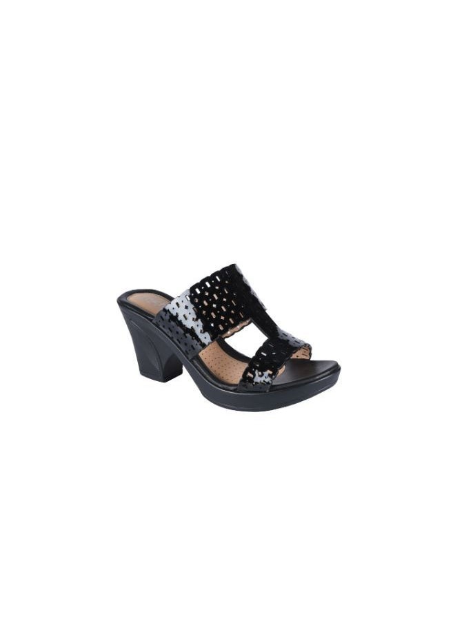 Michelle Morgan 092-2419 Michelle Morgan Ladies Block Heel Sandals  19017-L10 Black  - Image 1