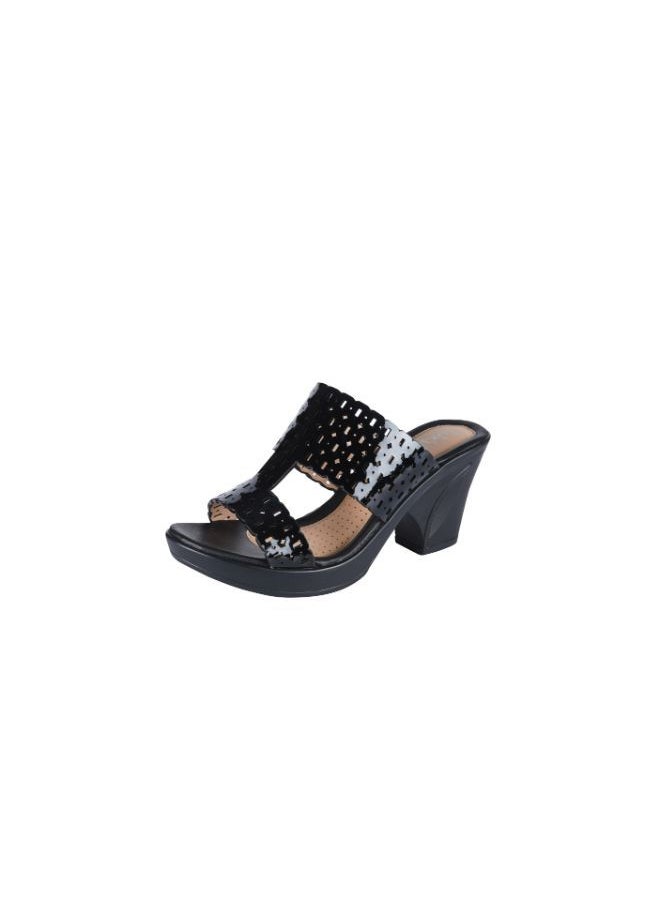 Michelle Morgan 092-2419 Michelle Morgan Ladies Block Heel Sandals  19017-L10 Black  - Image 3