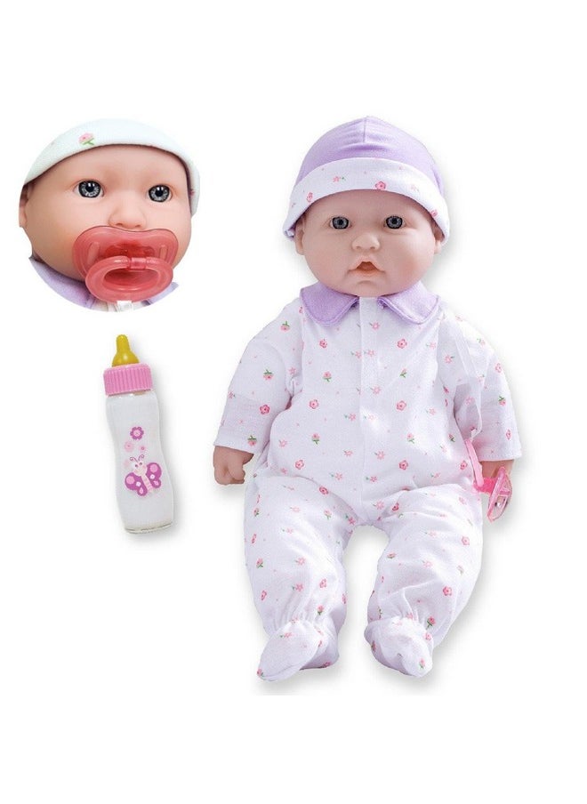 JC TOYS JC Toys - La Baby | Caucasian 16-inch Medium Soft Body Baby Doll | Washable | Removable Purple Outfit w/Hat and Pacifier | for Children 12 Months +  - Image 4