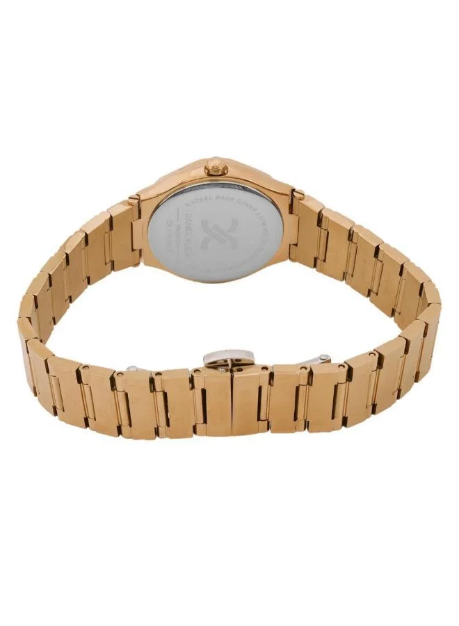 DANIEL KLEIN Women's Stainless Steel Rose Gold Alloy Case Analog Silver Round Emboss Dial Japanese Quartz Premium 30 Meters Water Resistant