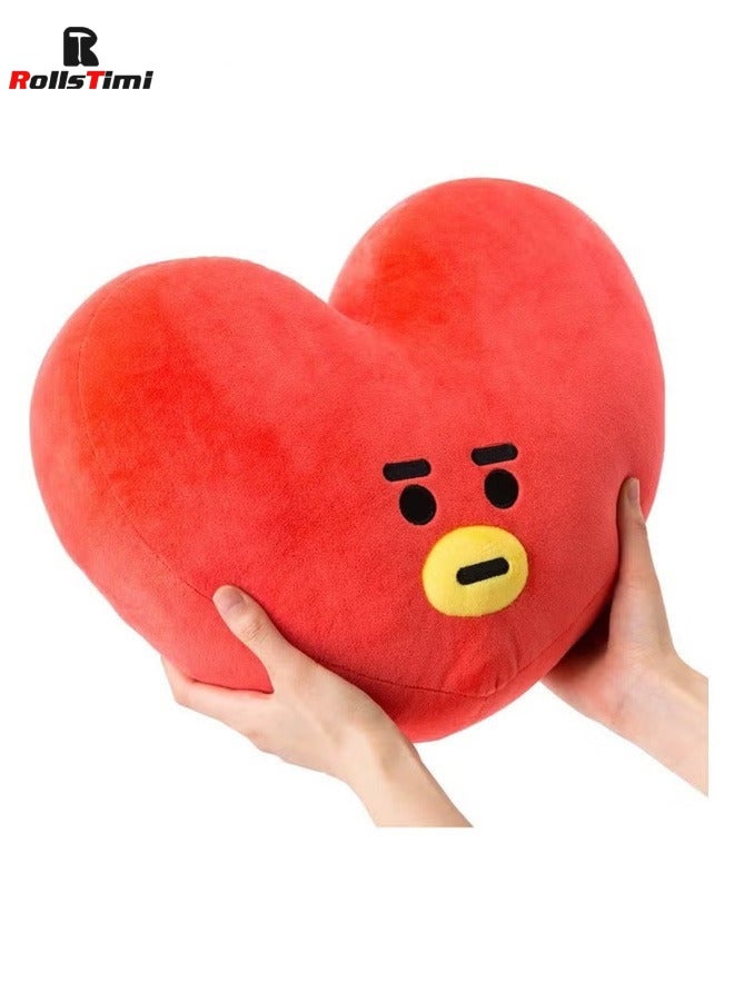 RollsTimi  Cartoon Character Heart-Shaped Plush Pillow  30x40cm,Red - Image 1