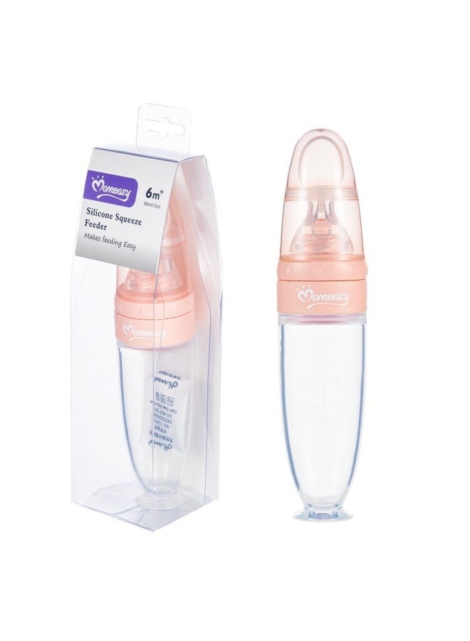 90ml Baby Squeeze Feeder Easy One Hand Feeding 44669 Pink