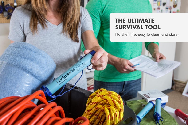 LifeStraw Personal Water Filter for Hiking, Camping, Travel, and Emergency Preparedness, 3 Pack, Blue - Image 5