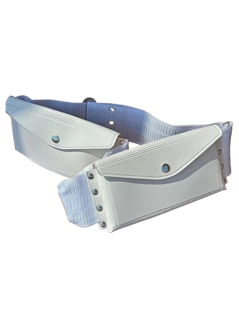 Fabienne Ihram Belt for Hajj and Umrah Dual Pockets Adjustable Snap Buttons Comfortable and Unstitched Ahram Belt White Waterproof According to Sunnah Regular & Plus Size  - Image 1