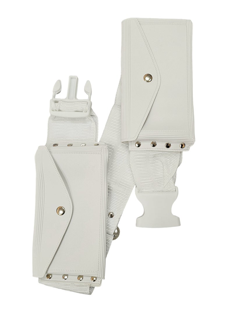 Fabienne Ihram Belt for Hajj and Umrah Dual Pockets Adjustable Snap Buttons Comfortable and Unstitched Ahram Belt White Waterproof According to Sunnah Regular & Plus Size  - Image 4