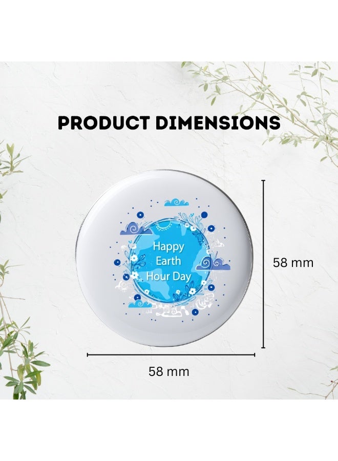 PRINTSHOP4ME Earth Hour Button Badge-Earth Hour Awareness Pin-Earth Day Gift-Lapel Pin For Backpacks And Jackets-Perfect For Events,Earth Day-World Earth Day Pin Badges - Image 4