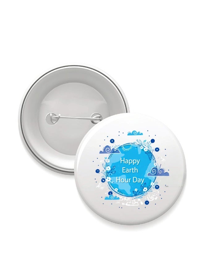 PRINTSHOP4ME Earth Hour Button Badge-Earth Hour Awareness Pin-Earth Day Gift-Lapel Pin For Backpacks And Jackets-Perfect For Events,Earth Day-World Earth Day Pin Badges - Image 1
