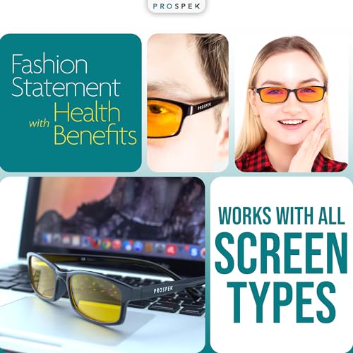 Prospek Blue Light Blocking Glasses, ELITE for Women and Men, Anti Glare Amber Lens, 99% Blue Light Blockers High Optical Quality Lenses (No Diopters) - Image 5