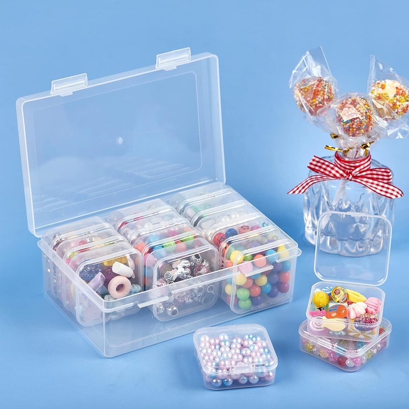 JEEJEX 13pcs Bead Organizers in A Clear Box Clear Plastic Diamond Painting Storage Container with Mini Clear Boxes for Craft Organziers and Storage Art - Image 1