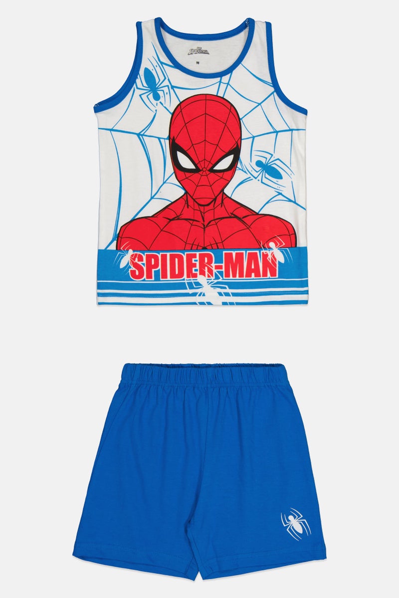 MARVEL Toddlers Boy 2 Pieces Spider Man Top And Bottom Pajama Set, Multicolor - Image 2