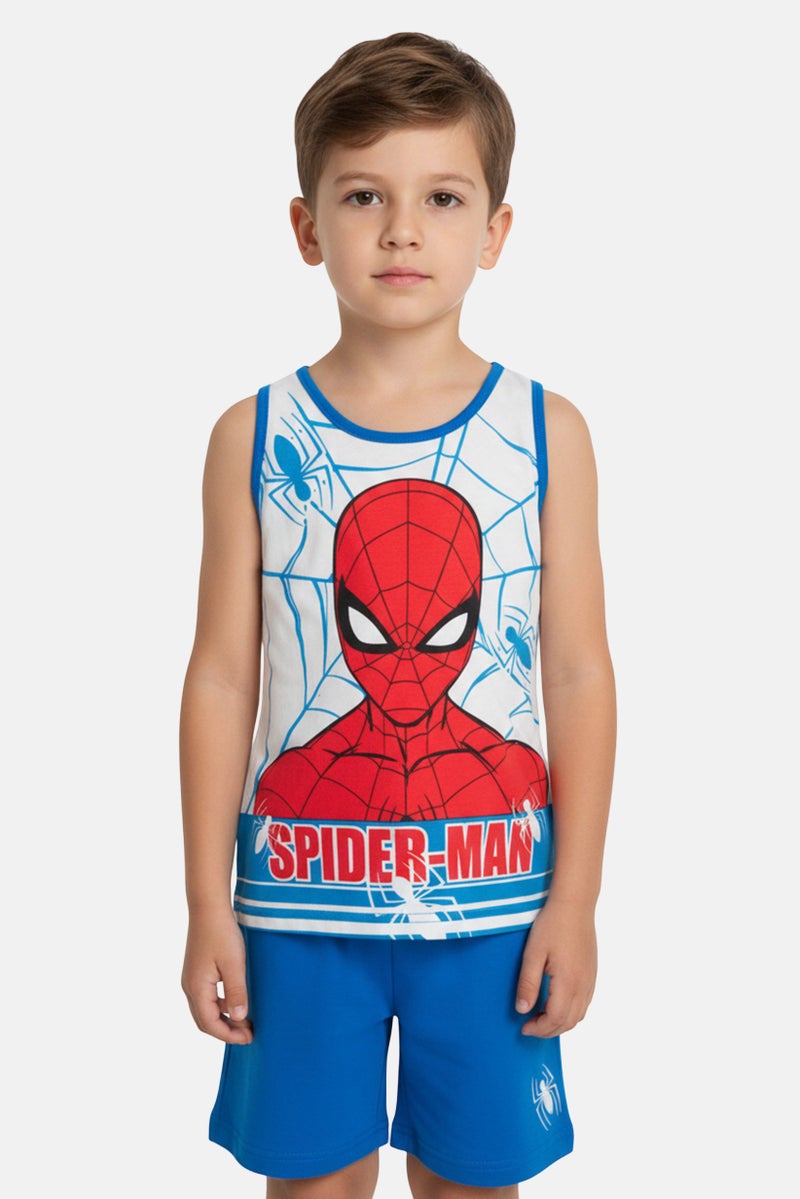MARVEL Toddlers Boy 2 Pieces Spider Man Top And Bottom Pajama Set, Multicolor - Image 1
