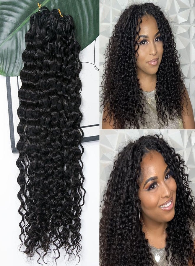 Y WIGS YWIGS Pre-Separated Human Crochet Hair Water Wave Crochet Human Hair Extensions Feather Crochet Human Hair 14" NC 50 Strands - Image 1