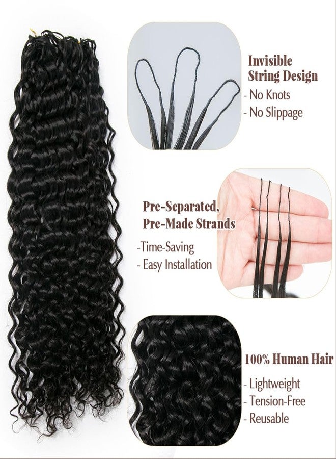 Y WIGS YWIGS Pre-Separated Human Crochet Hair Water Wave Crochet Human Hair Extensions Feather Crochet Human Hair 14" NC 50 Strands - Image 2
