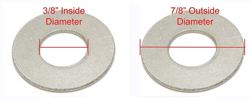 Bolt Dropper 100 Pack Washers - Stainless Steel Flat Washers - 3/8" ID x 7/8" OD - Heavy-Duty 304 Stainless Washer for Bolts - Corrosion-Resistant for Construction, Repair, Kitchens, Outdoors - Image 2