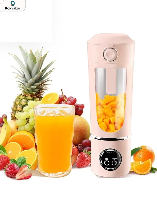 Poxvalzor Personal Portable Blender,USB Type-C Rechargeable,700ml Juicer Cup,4 Gear Modes,1500mAh Battery Capacity,Perfect for Fresh Juice at Home (Pink) - Image 1