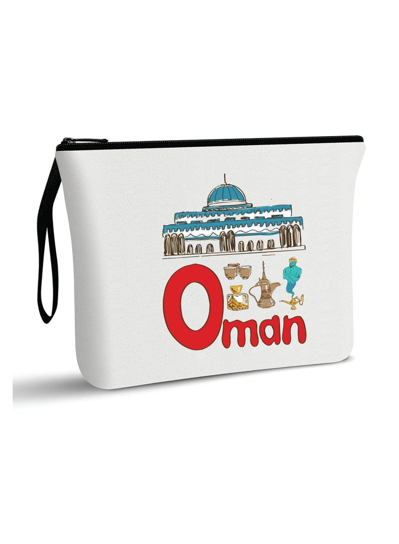 حقيبة مستحضرات التجميل لليوم الوطني العماني - احتفل بسلطنة عمان بأناقة - حقيبة مكياج - حقيبة كاملة بسحاب - Image 1