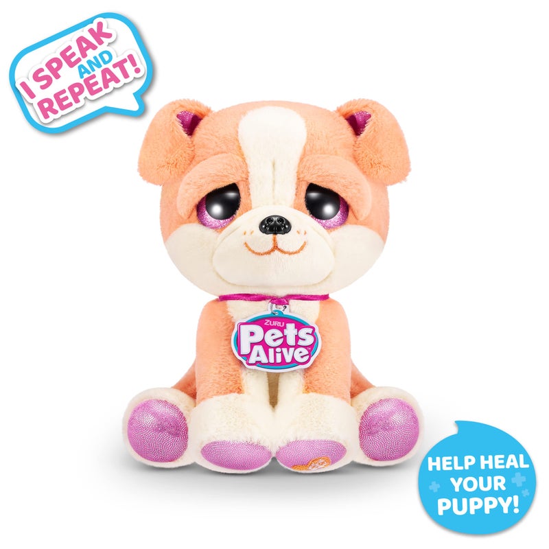 Pets Alive Pet Shop Surprise S3 Puppy Rescue Bull Dog by ZURU Surprise Puppy Plush Ultra Soft Plushies Compound Surprises Inside Interactive Toy Pets Electronic Speak and Repeat - Image 2