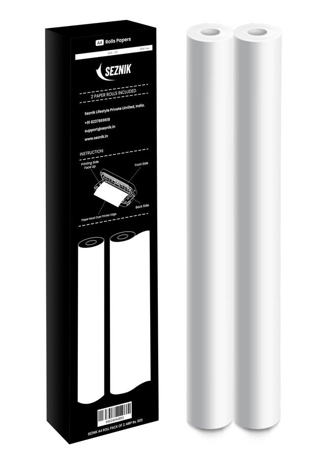 Seznik A4 Thermal Paper Roll, 210 x Φ30mm, 2 Rolls, 8 Inch Paper for Portable Thermal Printer - Image 1