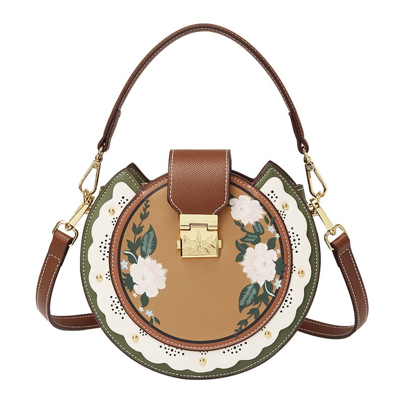 CHVAINS KUEN Genuine Leather Small Round Crossbody Bag - Image 4