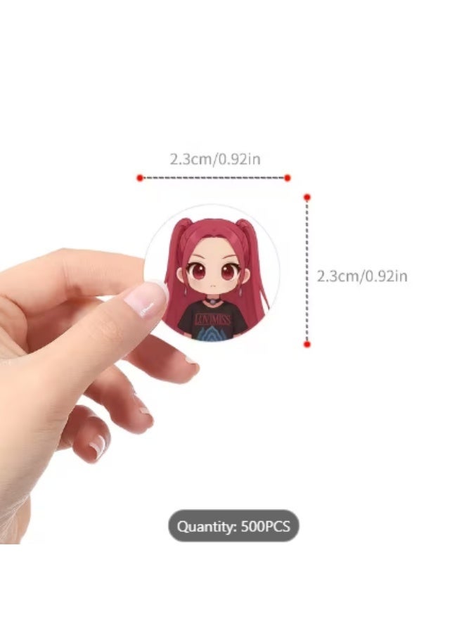 KPOP 1200 Pcs KPOP Sticker Bulk Offer with free purse for sticker storage – Two set of 100pcs Stickers (200) +500pcs Sticker Roll (2 Roll) (1000nos) | MIRA, RUMI, ZOEY K-Pop Vinyl Decals | Waterproof Aesthetic Stickers - Image 4