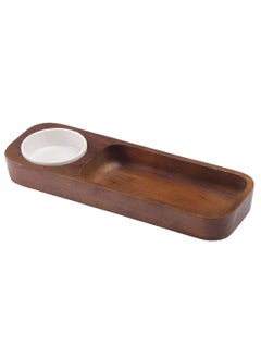 BILLI Wooden Chip And Salsa Serving Tray with Bowl  - Image 1