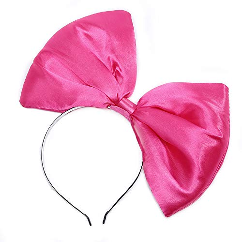 WLBON Bow Headband Bowknot Hair Bands Big Bow Halloween Hair Hoops Women Bow Hairband Party Decoration Headdress Cosplay Costume Headwear Handmade Headpiece Birthday Christmas Hair Accessories 1 Pack Rose - Image 5