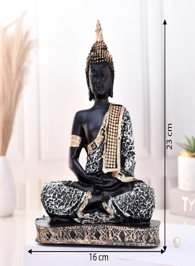 ascension Polyresin Sitting Buddha Idol Statue Showpiece for Home & Office Decoration Buddha Statue for Living Spaces Yoga Studios Gift for Housewarmings (Silver Meditating Buddha) - Image 4