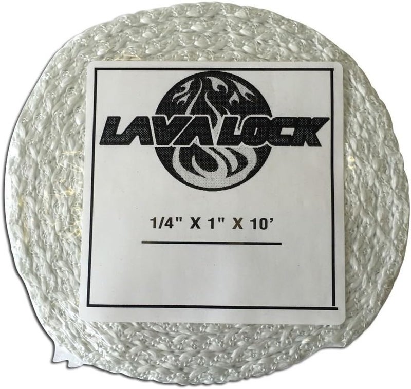 LavaLock ® 1" x 1/4" x 10 ft Adhesive Backed Wood Stove Door Gasket Fiberglass Seal SELF Stick Flat Tape - Image 2