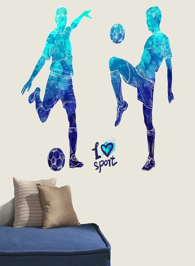 WOYINIS Colors Splash Soccer Players Wall Decal Creative Removable Football Players Silhouette Peel and Stick Sports Wall Decal Art Murals for Boys Teens Room Nursery Playroom Decor - Image 5